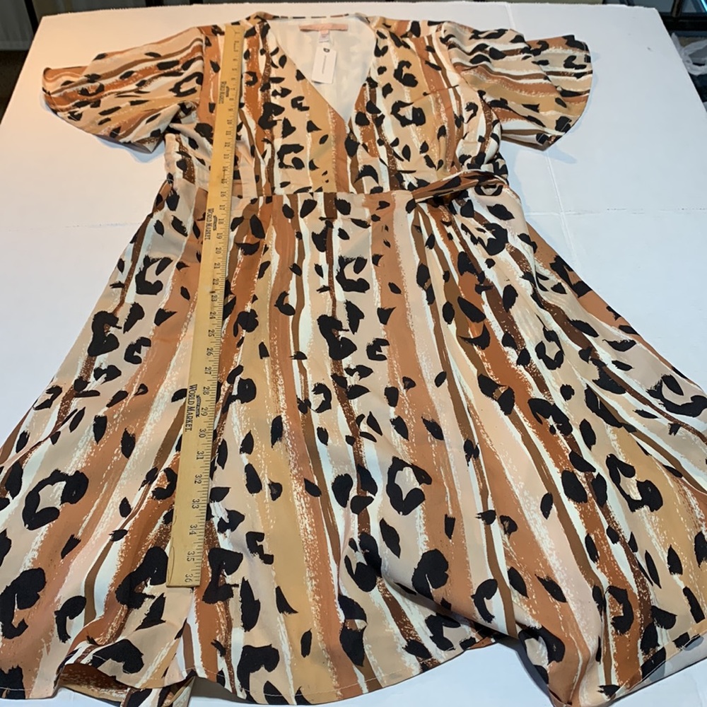 NWT Anthropologie Hutch Striped Leopard Midi Dress Women's Size Large - Picture 4 of 8